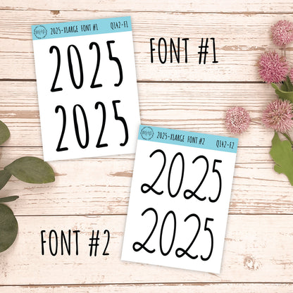 X Large 2025 Year Stickers for Planners, Bullet Journals, College Planner. || Q142