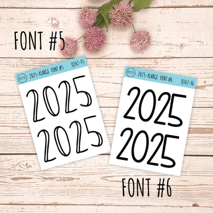 X Large 2025 Year Stickers for Planners, Bullet Journals, College Planner. || Q142