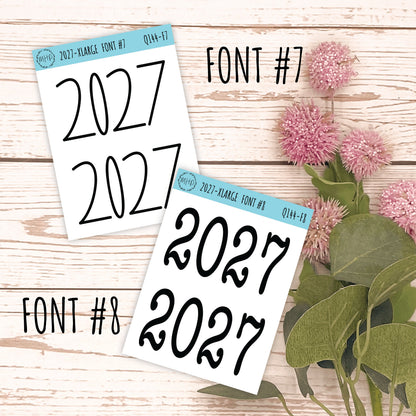 X Large 2027 Year Stickers for Planners, Bullet Journals, College Planner. || Q144