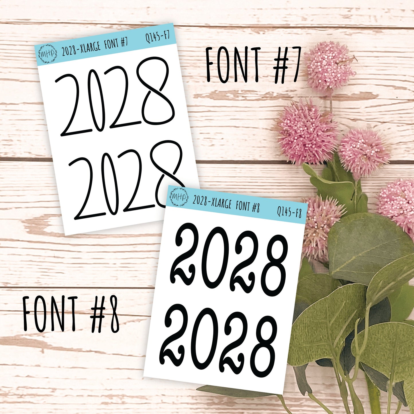 X Large 2028 Year Stickers for Planners, Bullet Journals, College Planner. || Q145