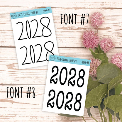 X Large 2028 Year Stickers for Planners, Bullet Journals, College Planner. || Q145