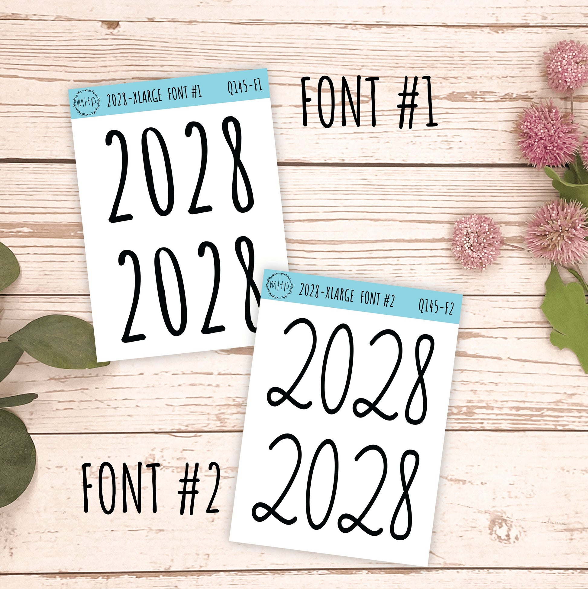 X Large 2028 Year Stickers for Planners, Bullet Journals, College Planner. || Q145