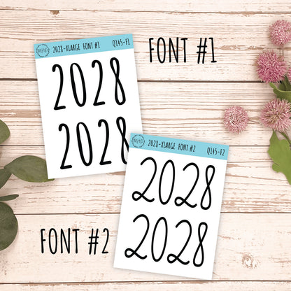 X Large 2028 Year Stickers for Planners, Bullet Journals, College Planner. || Q145