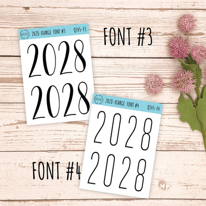 X Large 2028 Year Stickers for Planners, Bullet Journals, College Planner. || Q145