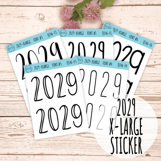 X Large 2029 Year Stickers for Planners, Bullet Journals, College Planner. || Q146
