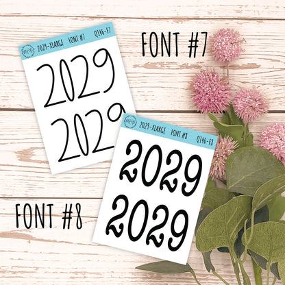 X Large 2029 Year Stickers for Planners, Bullet Journals, College Planner. || Q146
