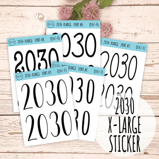 X Large 2030 Year Stickers for Planners, Bullet Journals, College Planner. || Q147