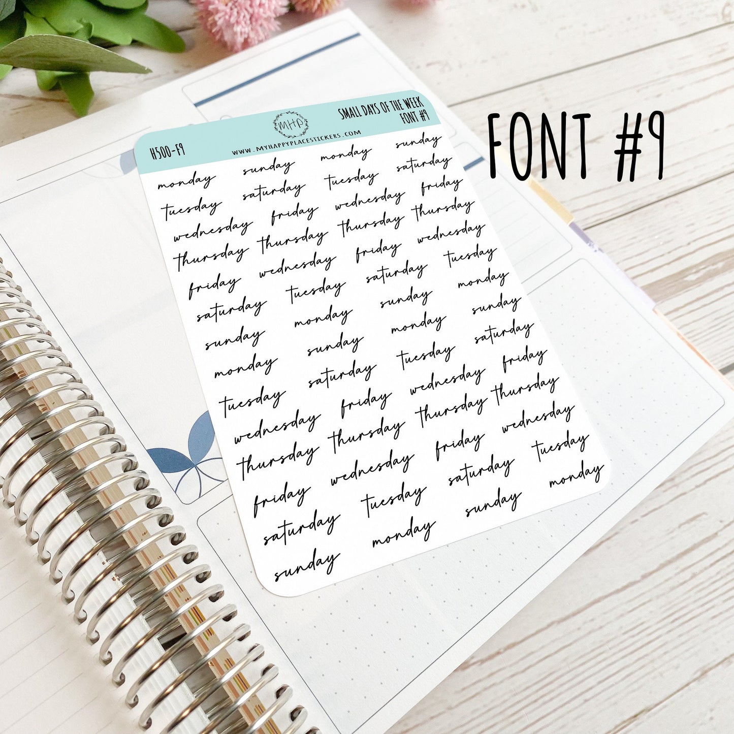 Small Days of the Week Sticker for Planners, Organizers and Bullet Journals. College Planner || H500