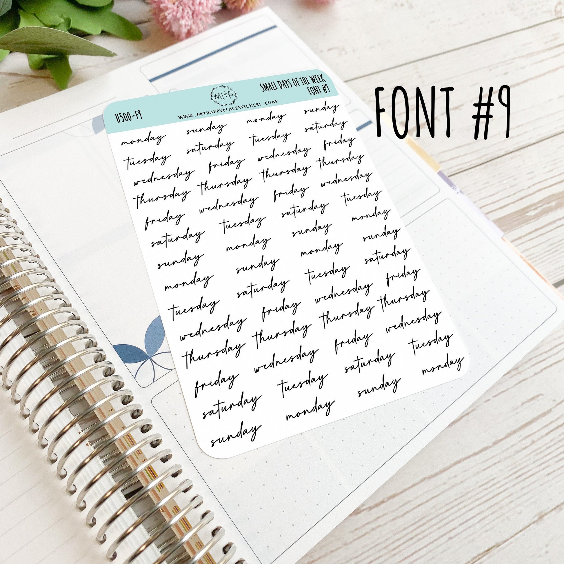 Small Days of the Week Sticker for Planners, Organizers and Bullet Journals. College Planner || H500