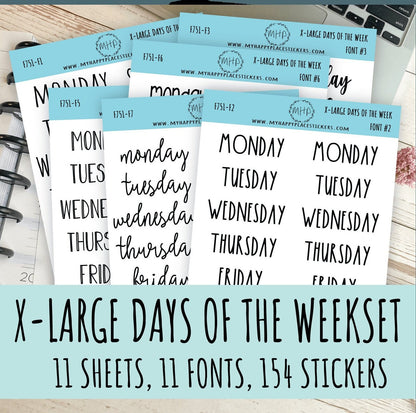 Sticker Set of X-LARGE Month Stickers for Planners, Organizers, Bullet Journals, and Happy Planners || S08