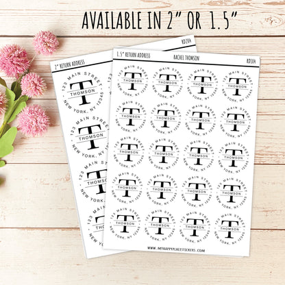 Round Return Address Labels. Personalized Labels. 2" and 1.5" Available. Transparent Address Labels || RD104 - RD204