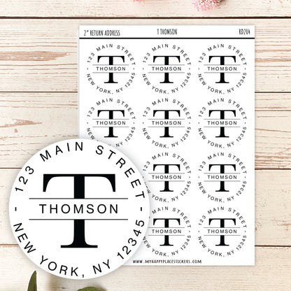Round Return Address Labels. Personalized Labels. 2" and 1.5" Available. Transparent Address Labels || RD104 - RD204