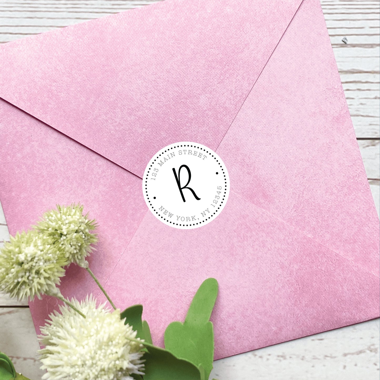 Round Return Address Labels. Personalized Labels. 2" and 1.5" Available. Transparent Address Labels || RD107 - RD207