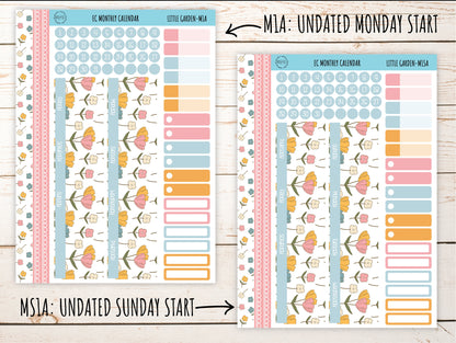 Erin Condren 7x9 Monthly Kit. APRIL "Little Garden" Planner Stickers || LG-M