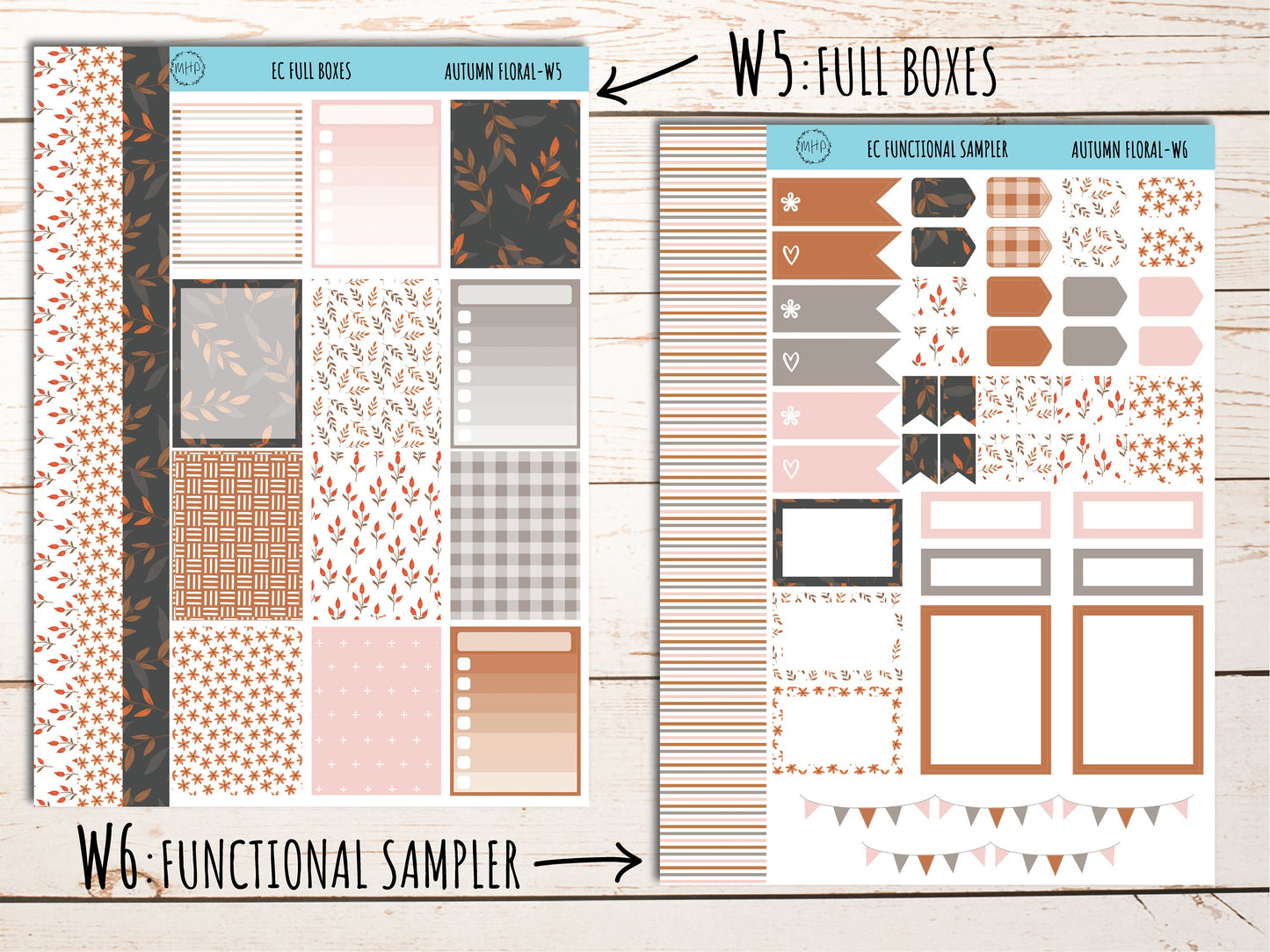 Erin Condren 7x9 Weekly Planning Kit. OCTOBER "Autumn Fall" Planner Stickers || AF-W