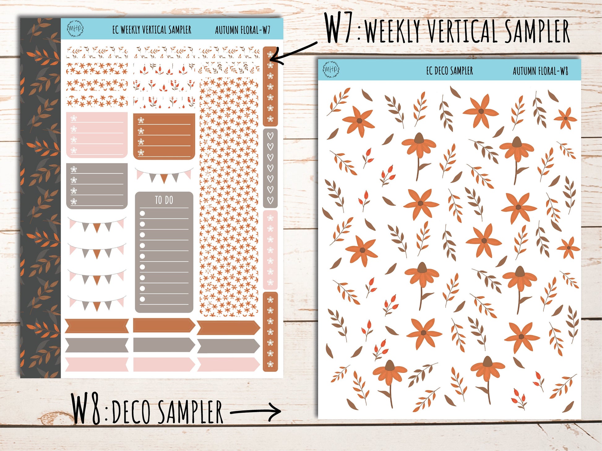 Erin Condren 7x9 Weekly Planning Kit. OCTOBER "Autumn Fall" Planner Stickers || AF-W