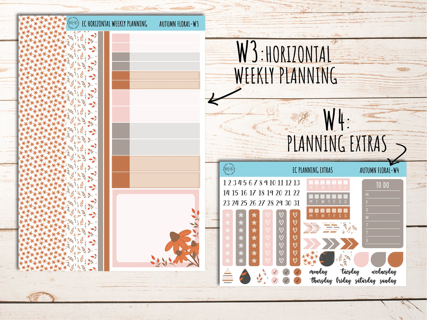 Erin Condren 7x9 Weekly Planning Kit. OCTOBER "Autumn Fall" Planner Stickers || AF-W