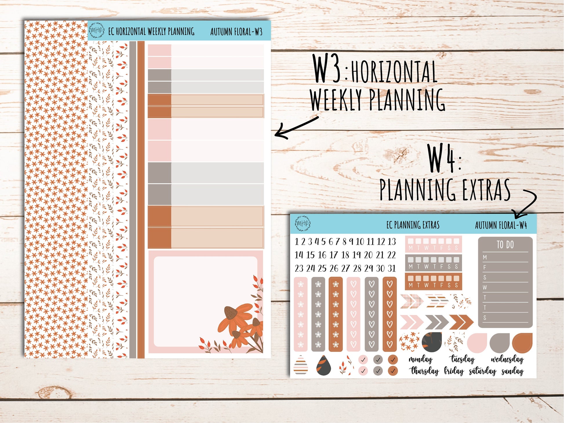 Erin Condren 7x9 Weekly Planning Kit. OCTOBER "Autumn Fall" Planner Stickers || AF-W