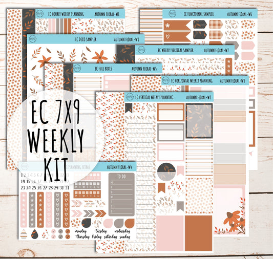 Erin Condren 7x9 Weekly Planning Kit. OCTOBER "Autumn Fall" Planner Stickers || AF-W