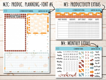 Erin Condren 7x9 Monthly Kit. NOVEMBER "Grateful Fall" || GF-M