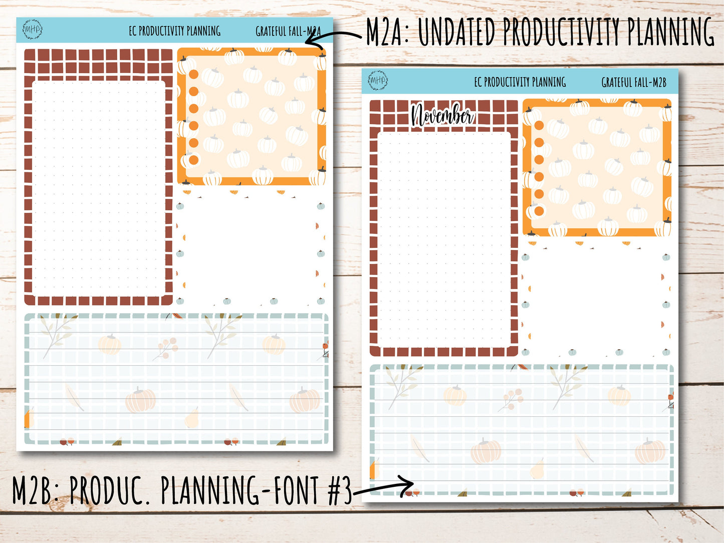 Erin Condren 7x9 Monthly Kit. NOVEMBER "Grateful Fall" || GF-M