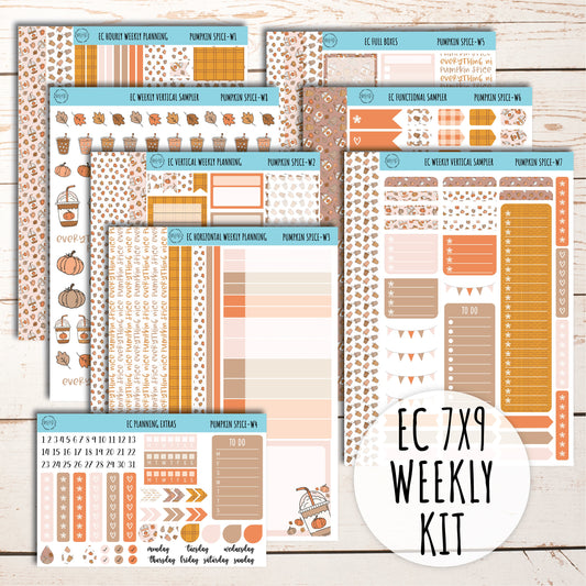 Erin Condren 7x9 Weekly Planning Kit. NOVEMBER "Pumpkin Spice" Planner Stickers || PS-W