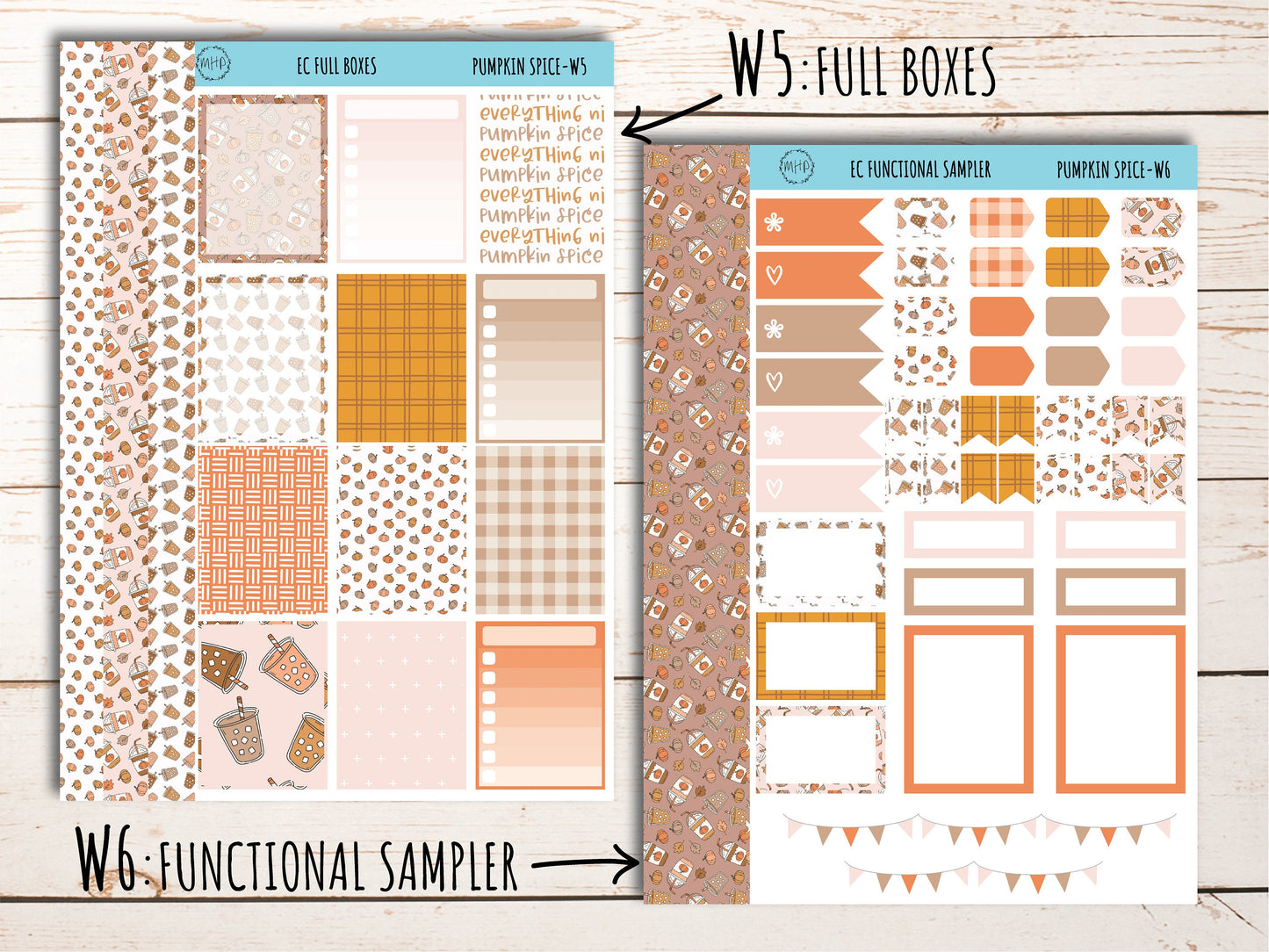 Erin Condren 7x9 Weekly Planning Kit. NOVEMBER "Pumpkin Spice" Planner Stickers || PS-W