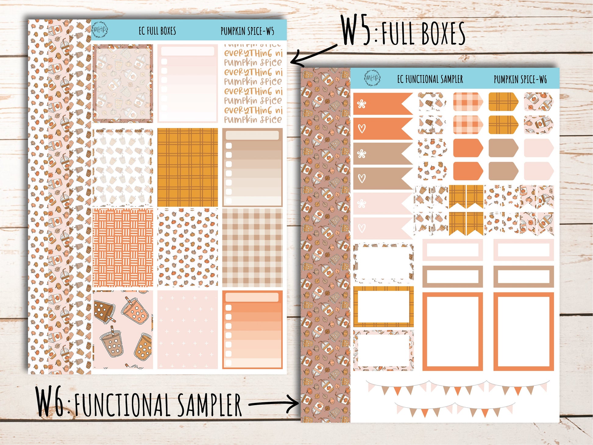 Erin Condren 7x9 Weekly Planning Kit. NOVEMBER "Pumpkin Spice" Planner Stickers || PS-W