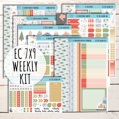 Erin Condren 7x9 Weekly Planning Kit. DECEMBER "Tis the Season" Planner Stickers || TS-W