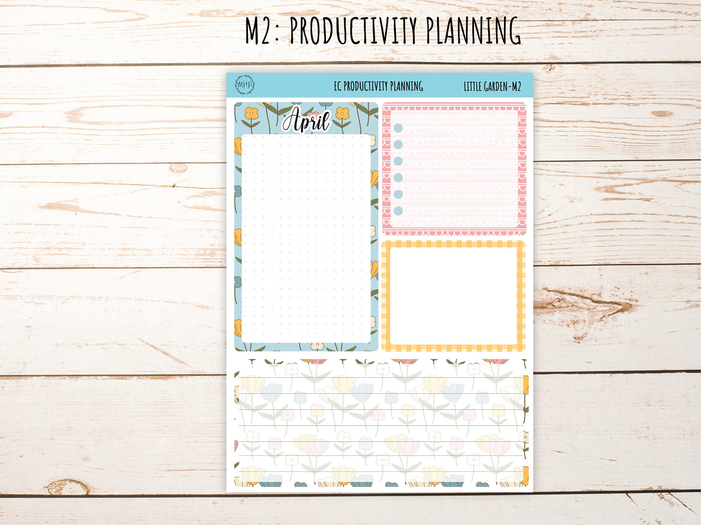 Erin Condren 7x9 Monthly Kit. APRIL "Little Garden" Planner Stickers || LG-M