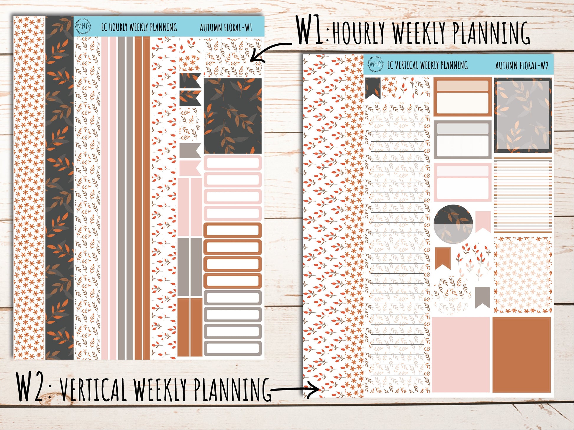 Erin Condren 7x9 Weekly Planning Kit. OCTOBER "Autumn Fall" Planner Stickers || AF-W