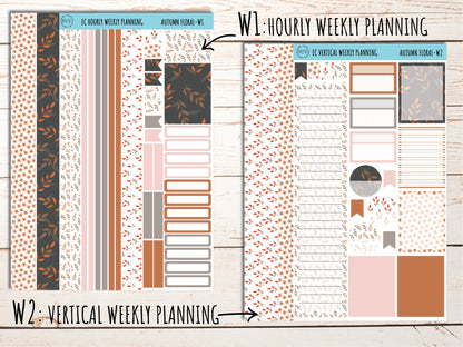 Erin Condren 7x9 Weekly Planning Kit. OCTOBER "Autumn Fall" Planner Stickers || AF-W