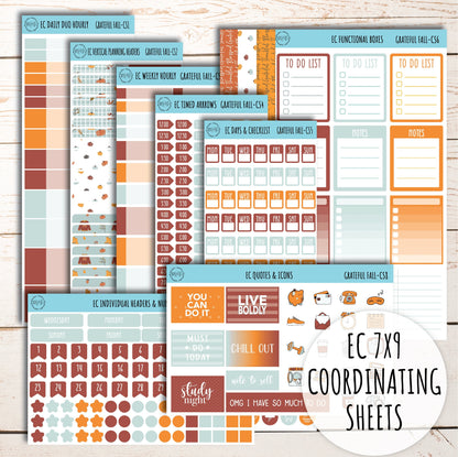 Stickers for 7x9 Erin Condren Planners. NOVEMBER "Grateful Fall". Add-On Sticker Sheets || AF-CS