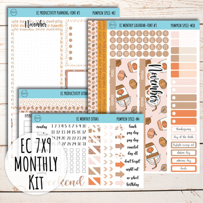 Erin Condren 7x9 Monthly Kit. NOVEMBER "Pumpkin Spice" || PS-M