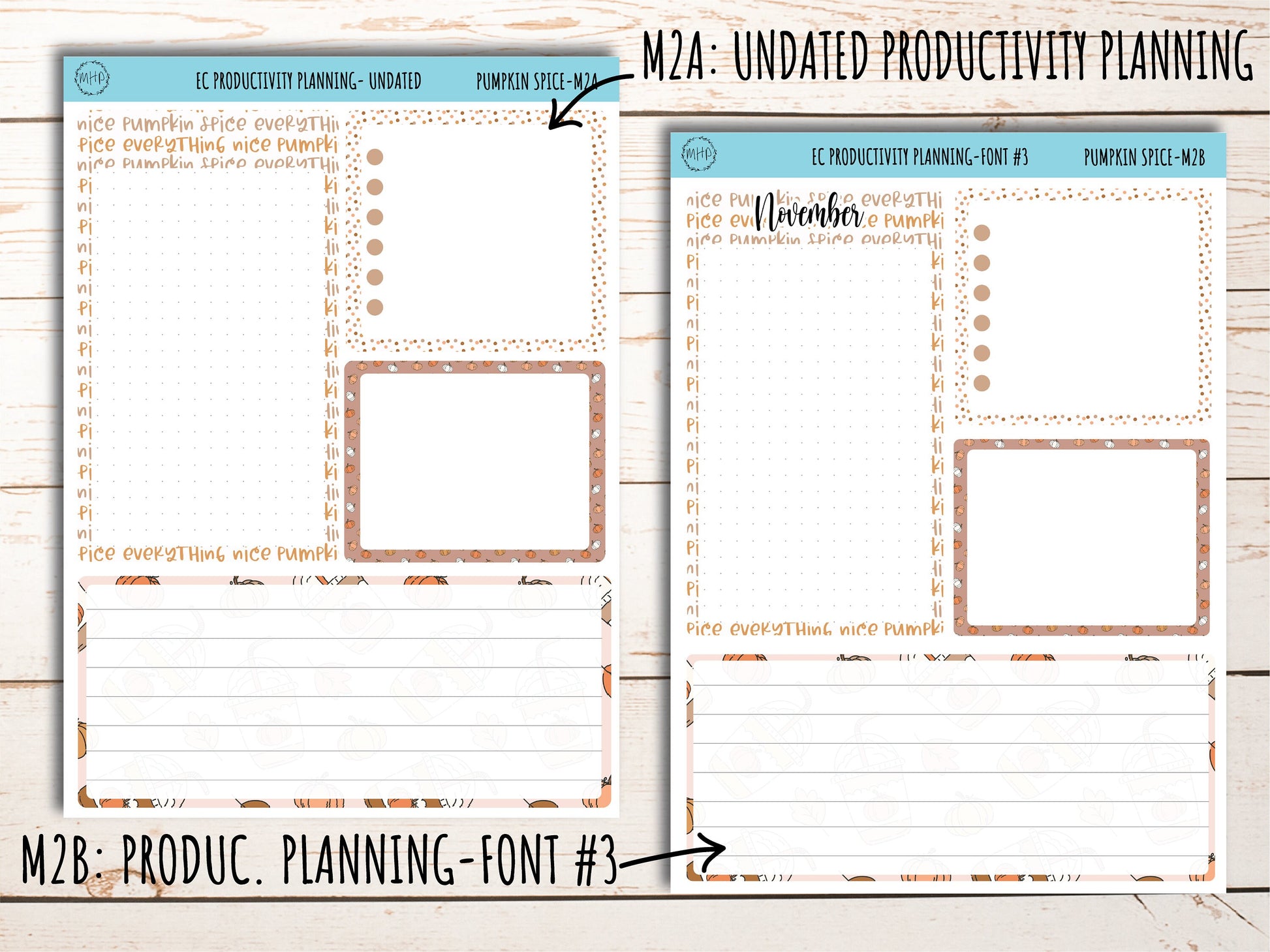 Erin Condren 7x9 Monthly Kit. NOVEMBER "Pumpkin Spice" || PS-M