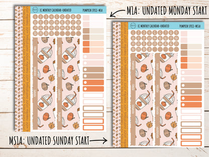 Erin Condren 7x9 Monthly Kit. NOVEMBER "Pumpkin Spice" || PS-M