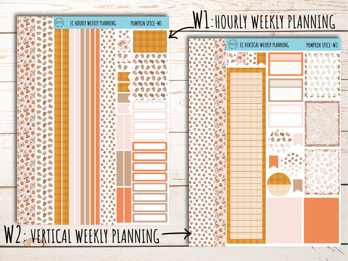 Erin Condren 7x9 Weekly Planning Kit. NOVEMBER "Pumpkin Spice" Planner Stickers || PS-W