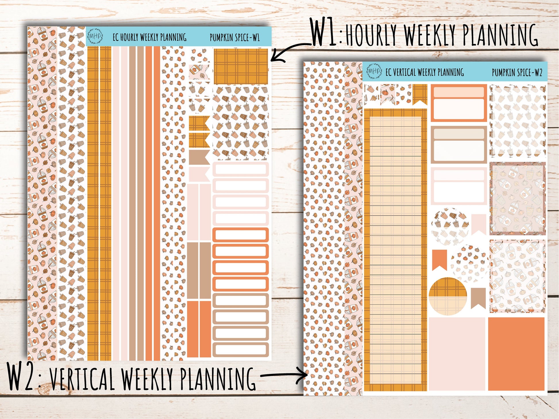 Erin Condren 7x9 Weekly Planning Kit. NOVEMBER "Pumpkin Spice" Planner Stickers || PS-W