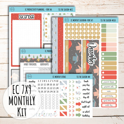 Erin Condren 7x9 Monthly Kit. DECEMBER "Tis the Season" || TS-M