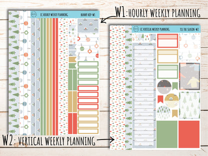 Erin Condren 7x9 Weekly Planning Kit. DECEMBER "Tis the Season" Planner Stickers || TS-W
