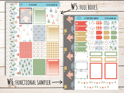 Erin Condren 7x9 Weekly Planning Kit. DECEMBER "Tis the Season" Planner Stickers || TS-W