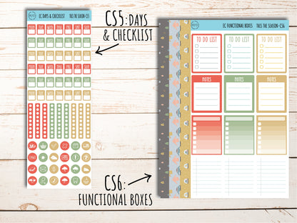 Stickers for 7x9 Erin Condren Planners. DECEMBER "Tis the Season". Add-On Sticker Sheets || TS-CS