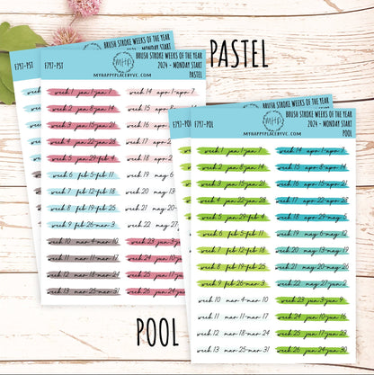 MONTHS Over Brush Stroke. Planner Stickers. || F797