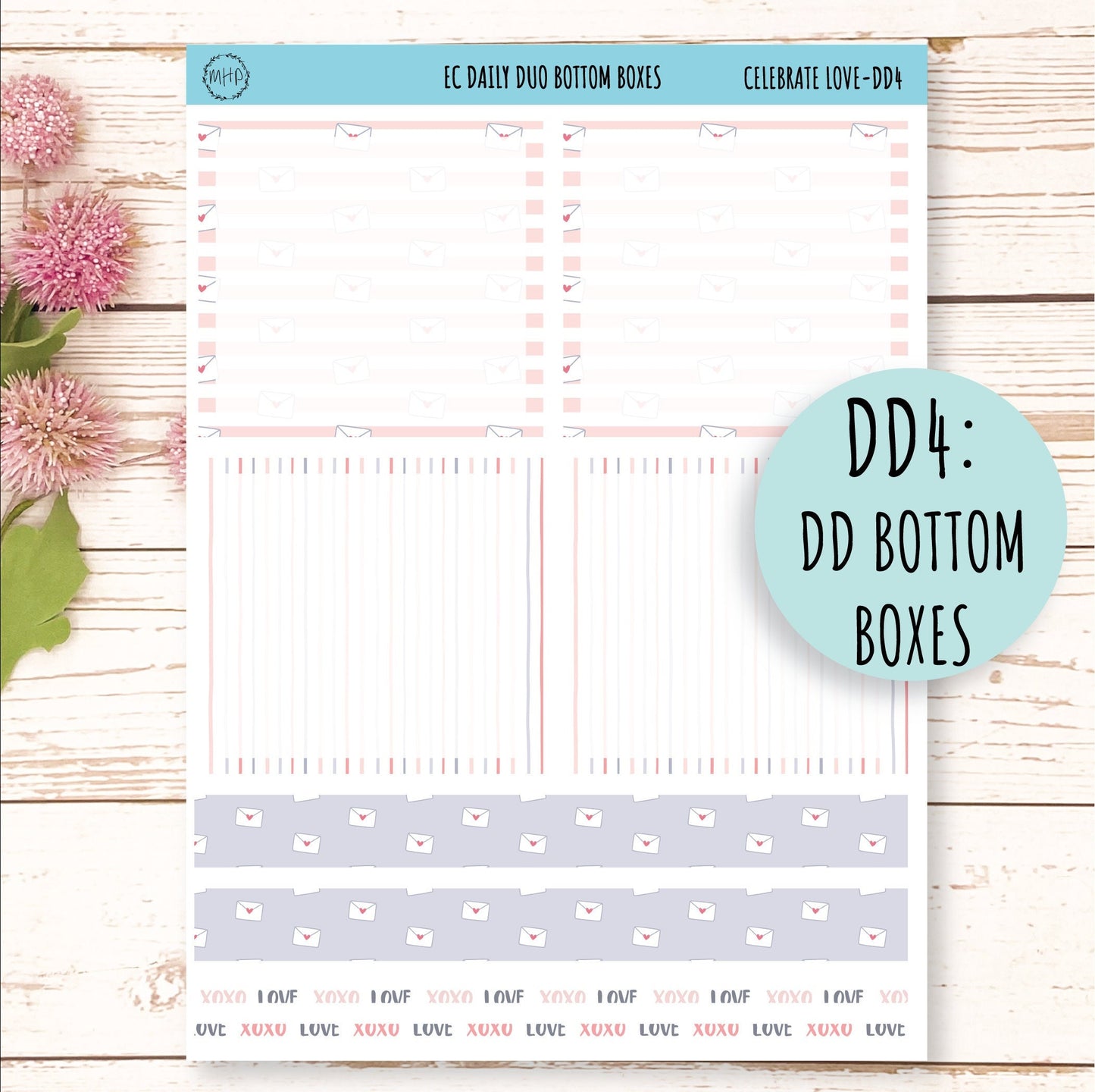 Daily Duo Stickers for 7x9 Planners. FEBRUARY - Valentine's Day. "Celebrate Love" || CL-DD