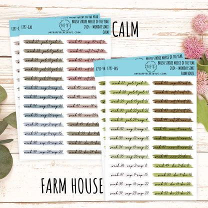 MONTHS Over Brush Stroke. Planner Stickers. || F797