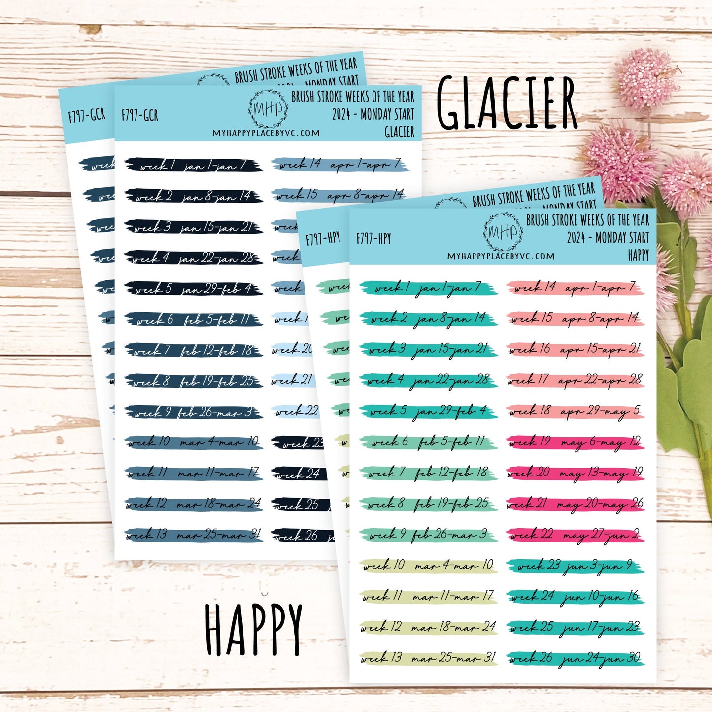 MONTHS Over Brush Stroke. Planner Stickers. || F797