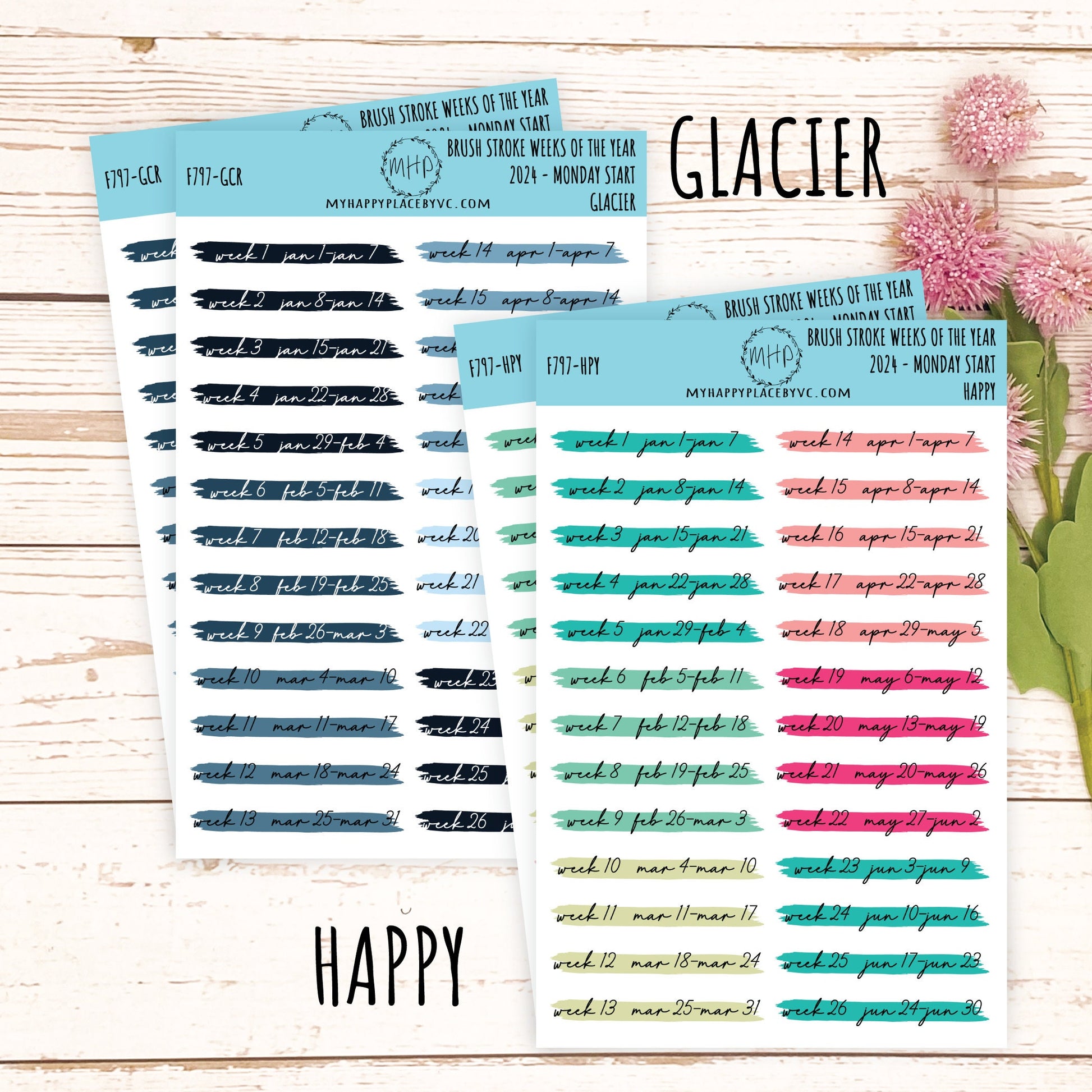 MONTHS Over Brush Stroke. Planner Stickers. || F797