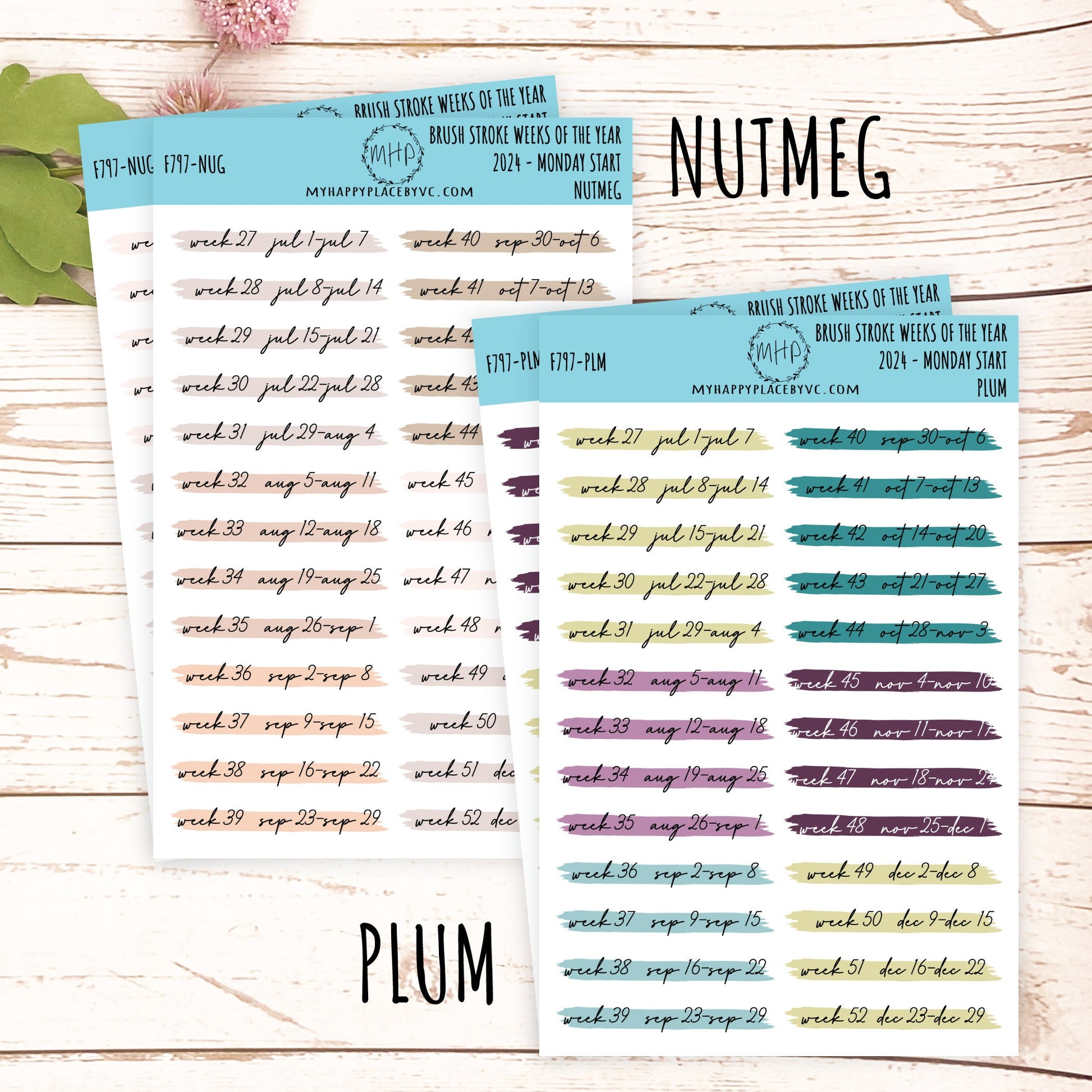MONTHS Over Brush Stroke. Planner Stickers. || F797