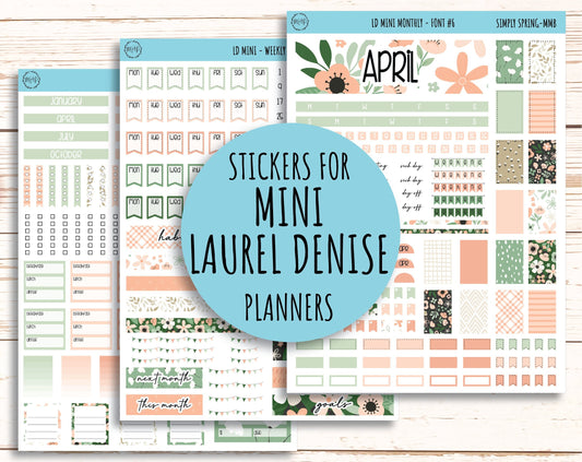 Sticker for MINI Laurel Denise Planners APRIL "Simply Spring" || MSS