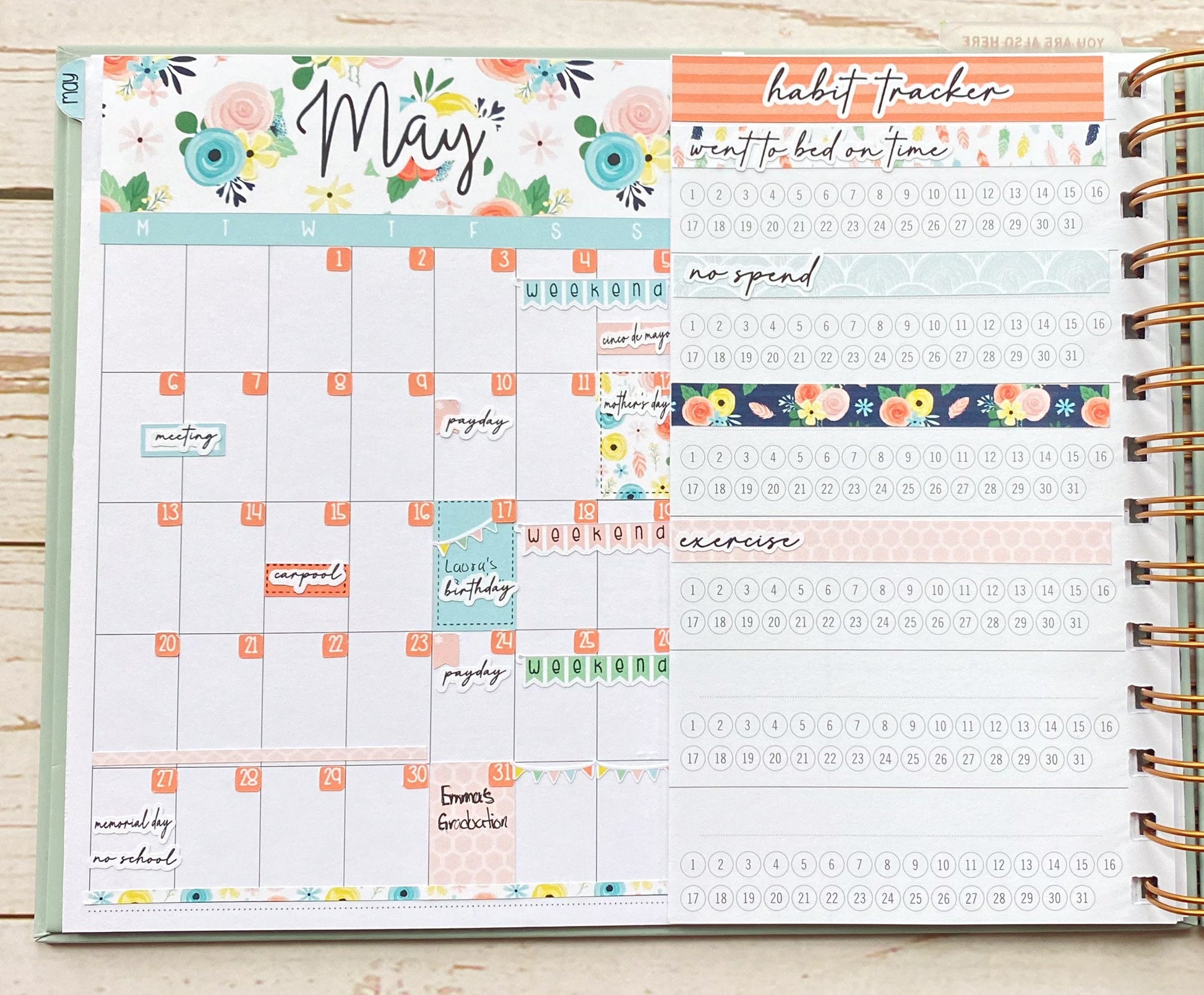 Sticker for MINI Laurel Denise Planners MAY "Pretty Wildflowers" || MPW